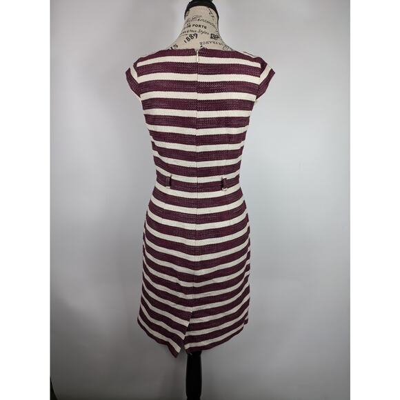 Womens Size 2 Dress Banana Republic Maroon Striped Pencil Dress Knee Length Zip - Picture 3 of 12